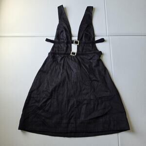 Maeve Dress Womens 2 Black Overall Rhinestone Buckle Mini Party Witch Gothic